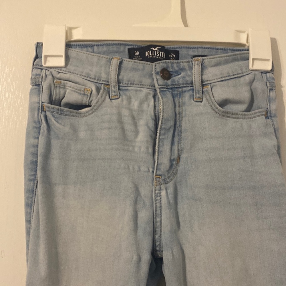 Light wash high rise super skinny jeans from Hollister